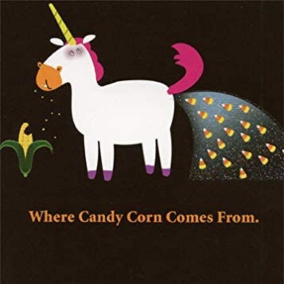Recycled Paper Greetings Candy Corn Unicorn Funny 8 Halloween Cards - Picture 1 of 2